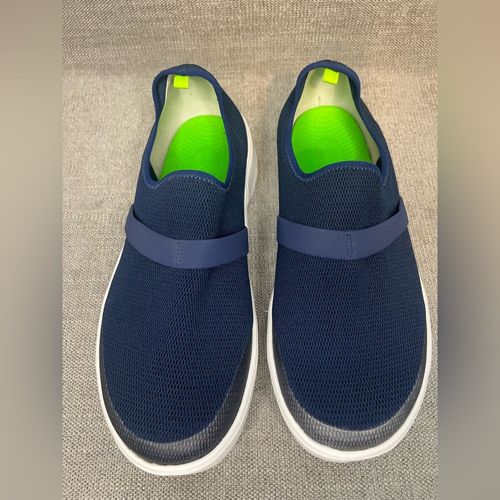 OOFOS 00mg Womens 12/43 Navy White Green Comfort Sneaker Slip On Q37292019